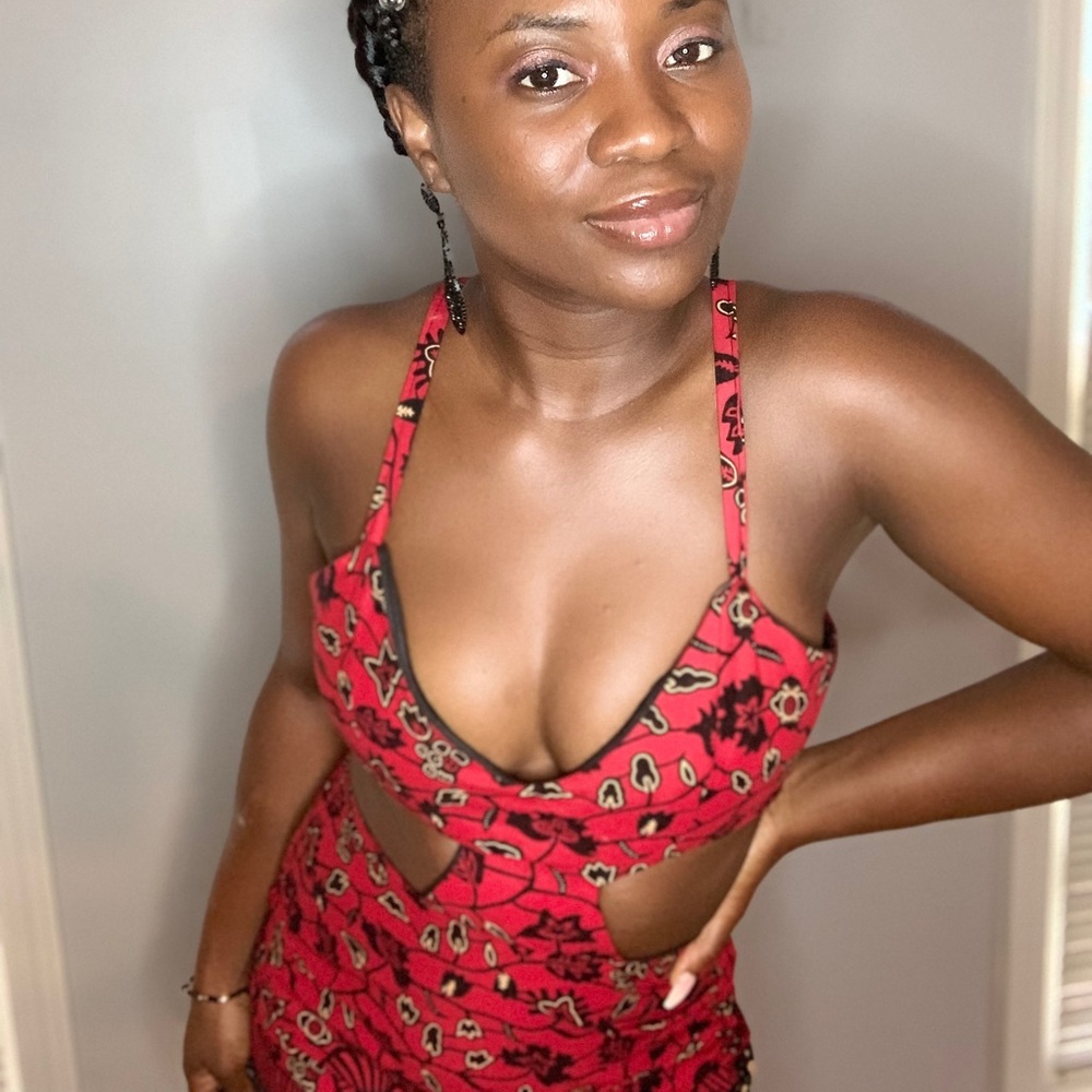 African prints Red royal tie dress